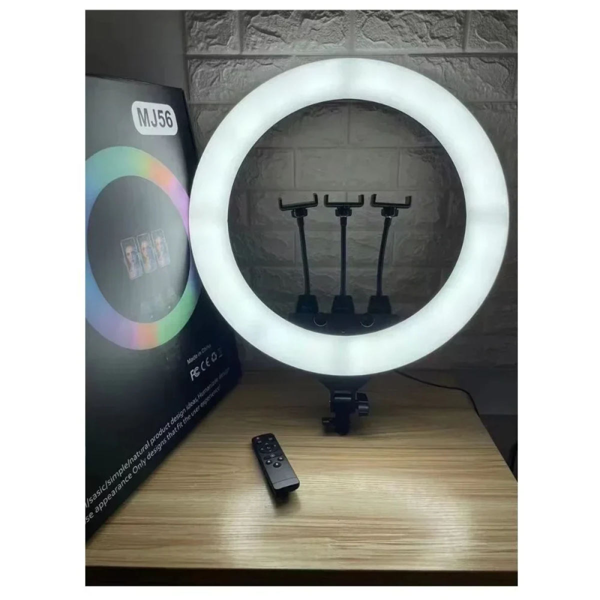 Ring Light MJ56 56cm RGB με Τρίποδο Δαπέδου & Βάση για Κινητό