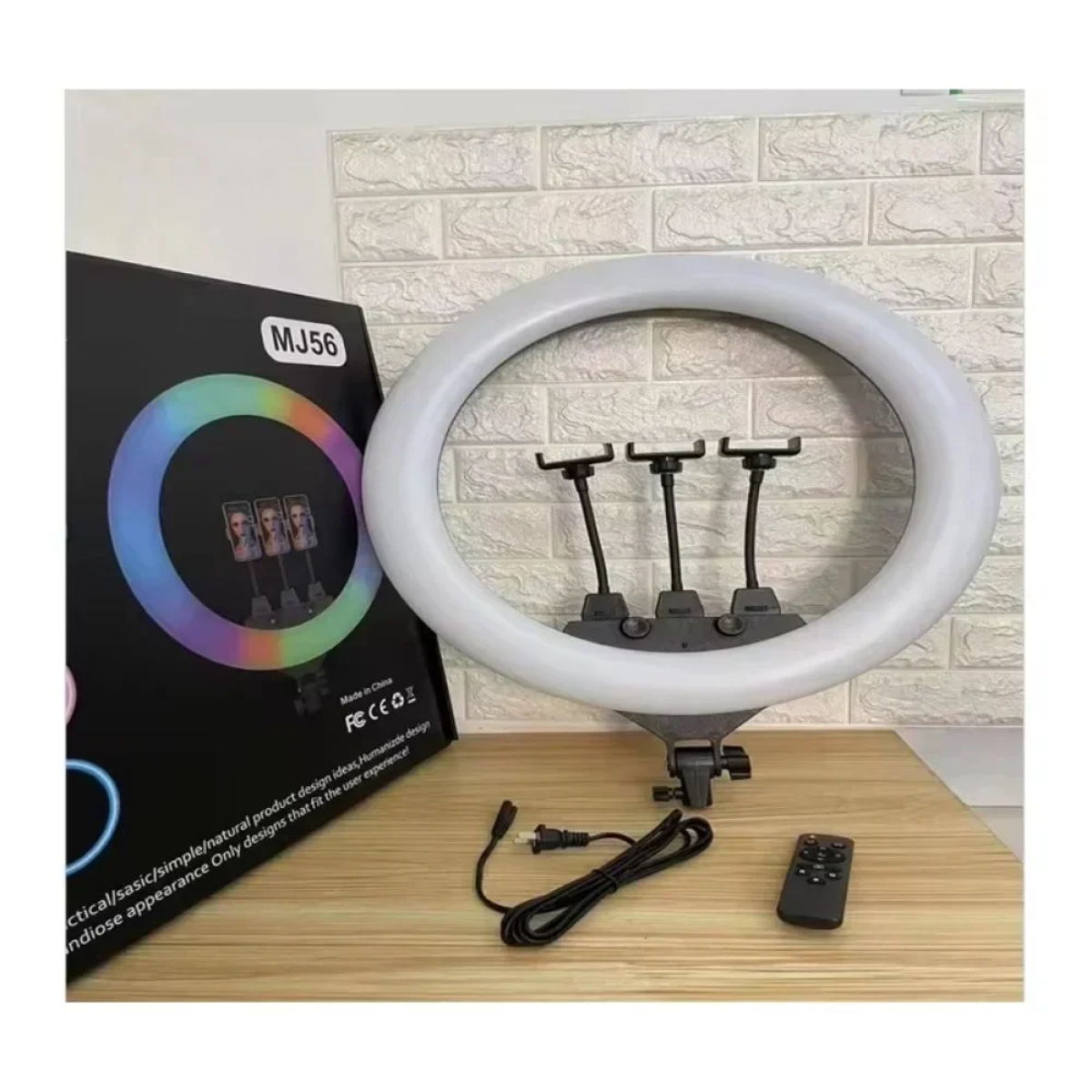 Ring Light MJ56 56cm RGB με Τρίποδο Δαπέδου & Βάση για Κινητό