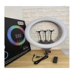 Ring Light MJ56 56cm RGB με Τρίποδο Δαπέδου & Βάση για Κινητό