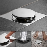 Σχάρα Δαπέδου Μπάνιου Τετράγωνη 12x12 cm Πατητή POP-UP από ανοξείδωτο ατσάλι - Image 4