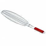 Σχάρα Ψαριών MD-583 BBQ GRILL Αντικολλητική Με Ξύλινη Λαβή 42x15 - Photo3