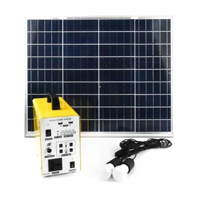 Σετ ηλιακό σύστημα φωτισμού LED & σταθμός φόρτισης 300W OEM DJ-1220 – κίτρινο