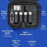 Σετ καλώδιο φόρτισης Type C 60W με 3 αντάπτορες usb σε θήκη Moxom MX-CB161 λευκό - Image 2