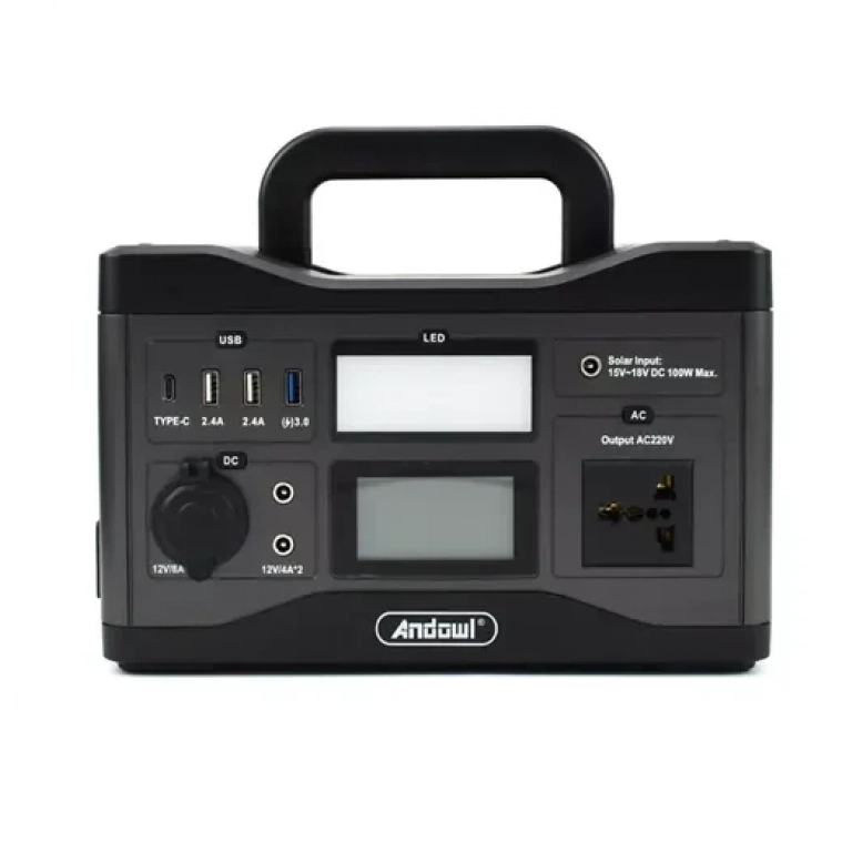 Σταθμός ασύρματης & ενσύρματης φόρτισης 336Wh 30Ah 5-220V 460W Andowl Q-CN400 – μαύρο