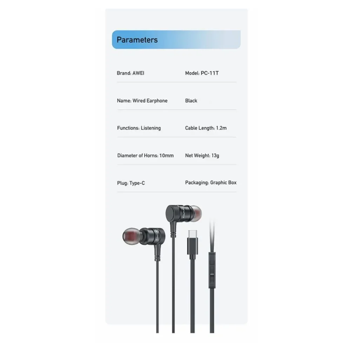 TN-PC-11T In-ear Handsfree Ακουστικά με Βύσμα USB-C - Photo3