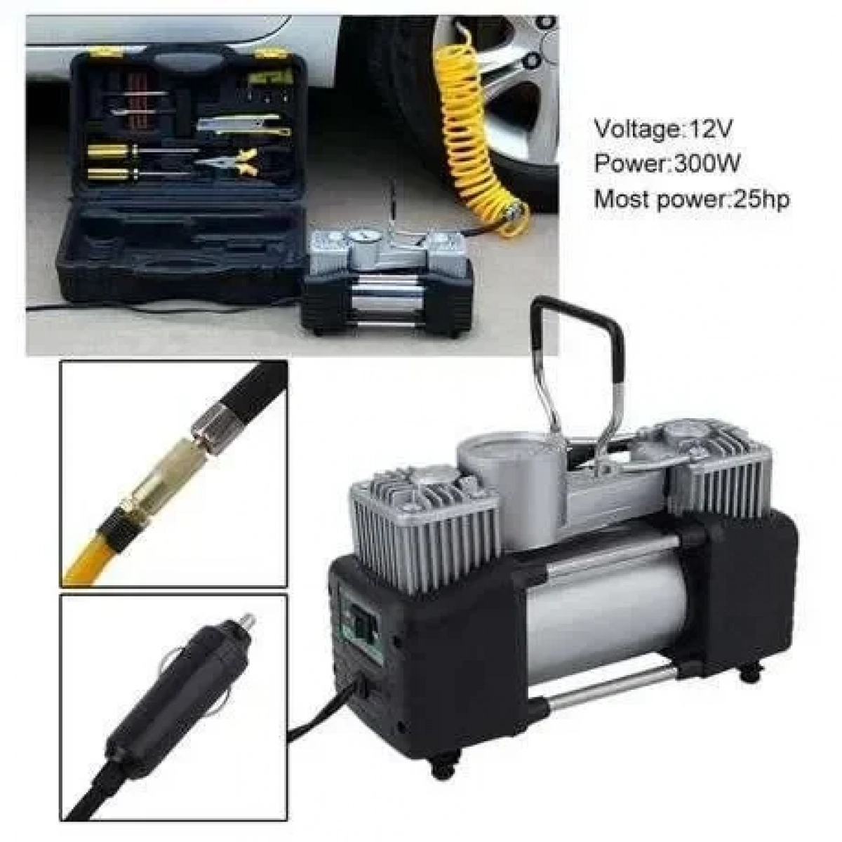 Τρόμπα αυτοκινήτου με καλώδιο αναπτήρα 12V Pervoi CTC-1102 - Image 3