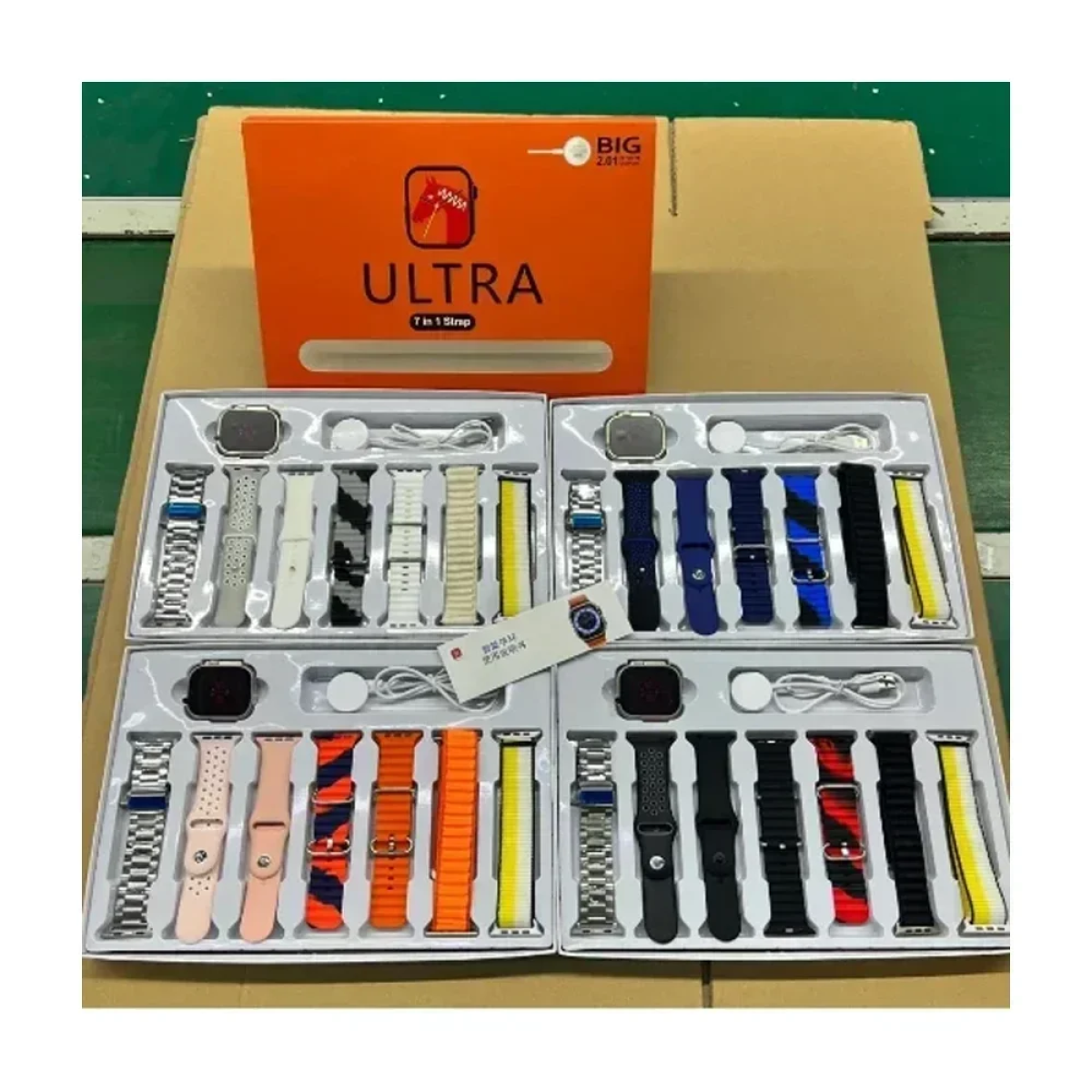 Ultra Smartwatch 7 in 1 Strap με 7 διαφορετικά Λουράκια - Μπλε