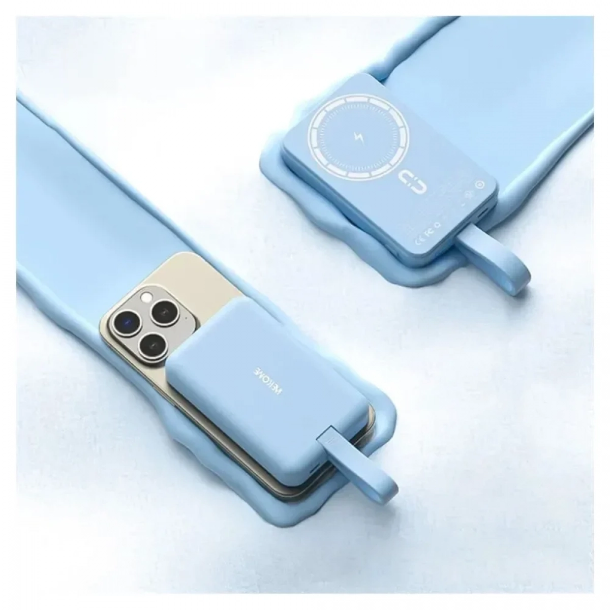 Wekome WP-47 Power Bank Ασύρματης Φόρτισης PD15W και Ενσύρματης Φόρτισης 10000mAh, Γαλάζιο - Photo2