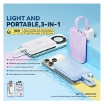 Wekome WP-47 Power Bank Ασύρματης Φόρτισης PD15W και Ενσύρματης Φόρτισης 10000mAh, Μωβ - Photo4