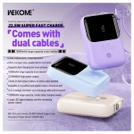 Wekome WP-53 Power Bank Γρήγορης Φόρτισης με 2 Ενσωματωμένα Καλώδια - 10000mAh 22.5W, Γαλάζιο - Photo3