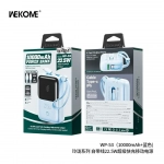 Wekome WP-53 Power Bank Γρήγορης Φόρτισης με 2 Ενσωματωμένα Καλώδια - 10000mAh 22.5W, Γαλάζιο - Photo4