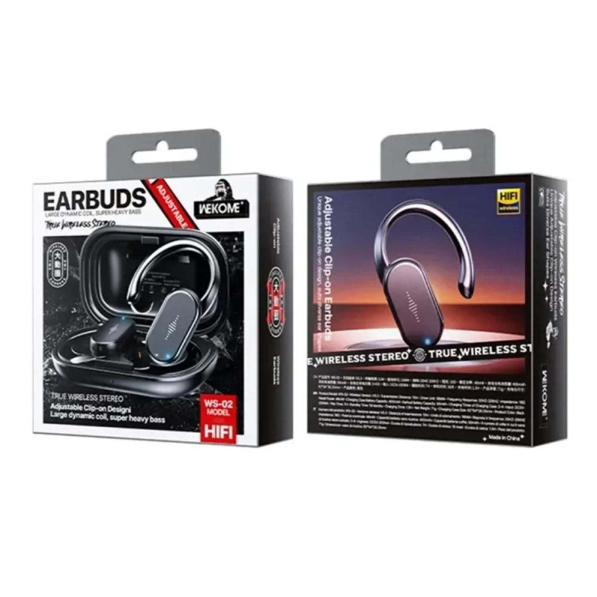 Wekome WS-02 Bluetooth Ασύρματα Ακουστικά - Μαύρο - Photo4