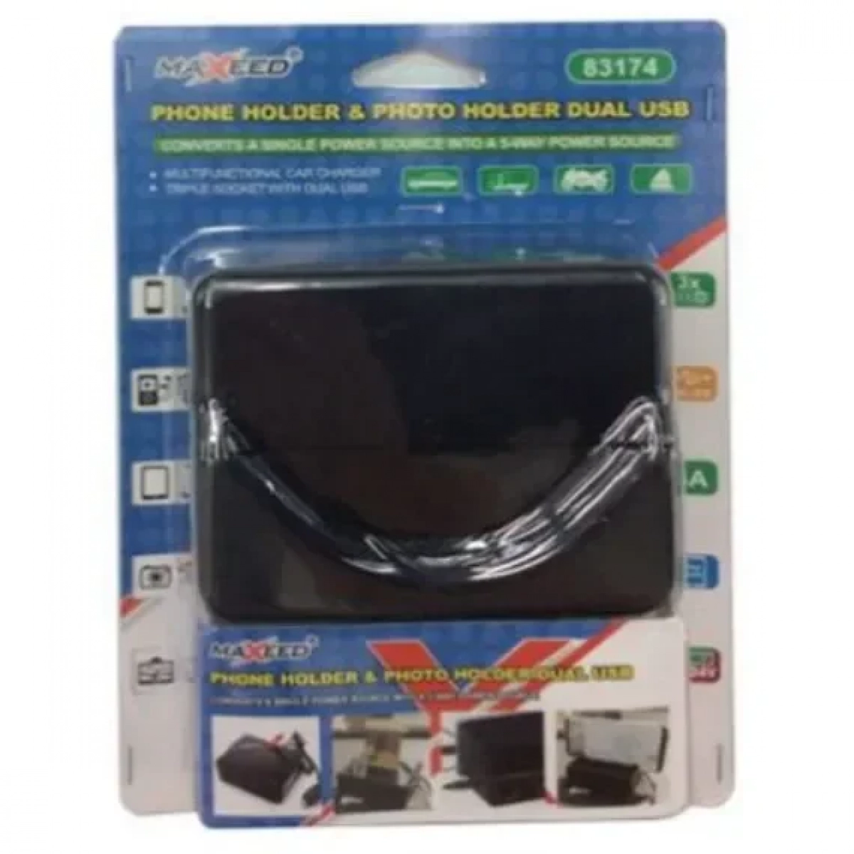 Βάση Τηλεφώνου Αυτοκινήτου Με Διπλή Θύρα USB 83174
