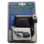 Διπλή Yποδοχή Αναπτήρα Με Θύρα USB Αυτοκινήτου 83176