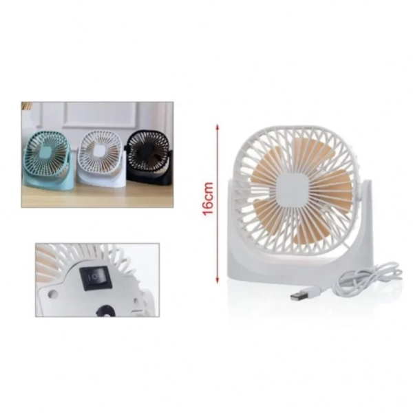Mini Επιτραπέζιος Ανεμιστήρας 16cm Σε Άσπρο Χρώμα ΚΜΤ Tools 2003058