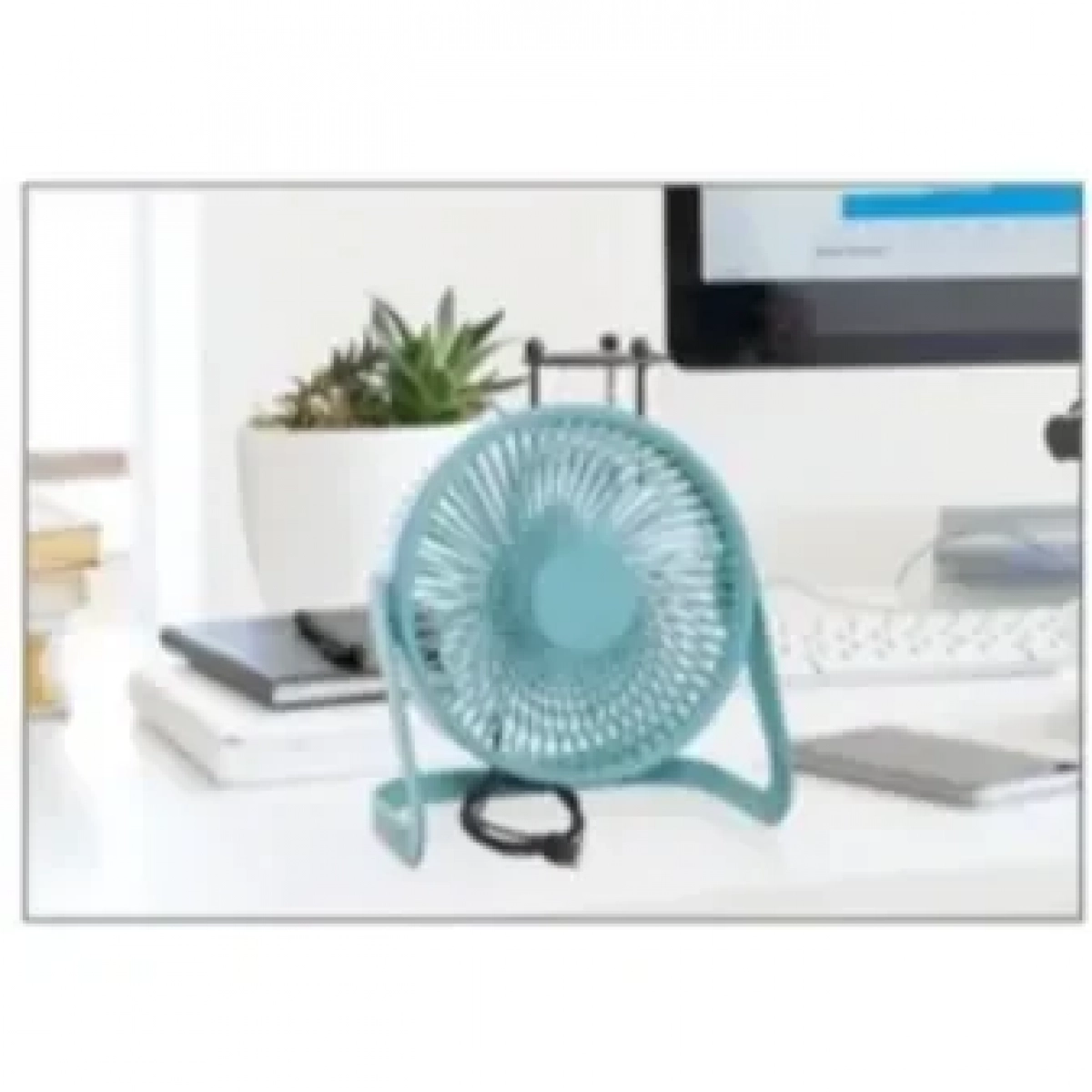 Mini Επιτραπέζιος Ανεμιστήρας USB 23.5cm Σε Τιρκουάζ Χρώμα ΚΜΤ Tools 2003057