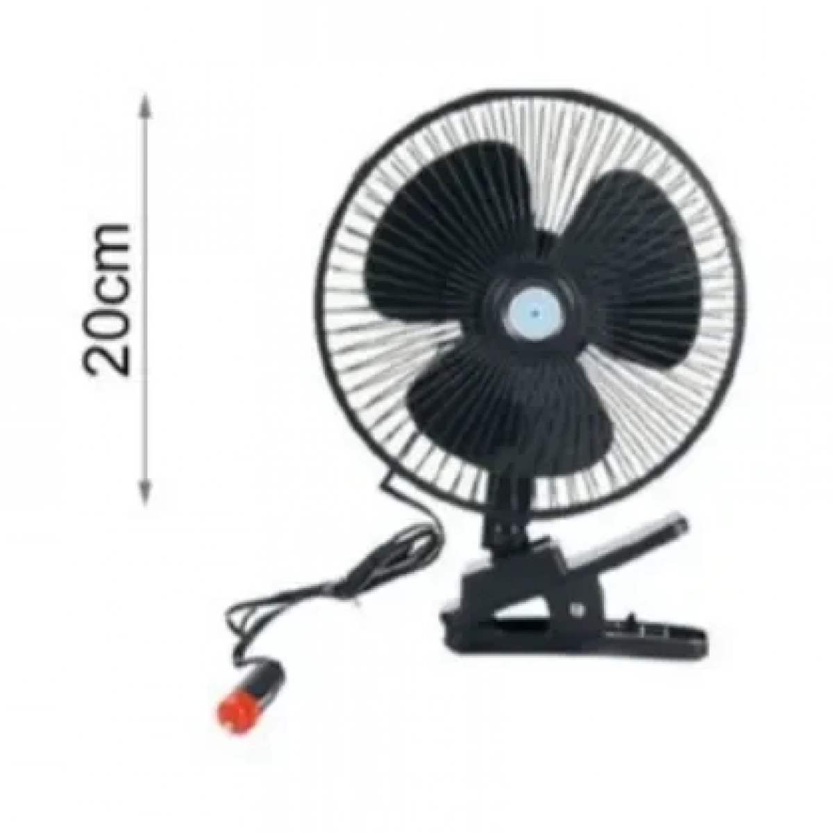 Mini Ανεμιστήρας Αυτοκινήτου 24V 20cm Σε Μαύρο Χρώμα ΚΜΤ Tools 2002507