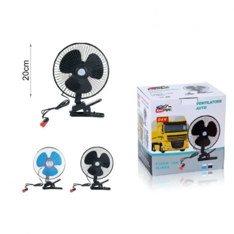 Mini Ανεμιστήρας Αυτοκινήτου 24V 20cm Σε Μαύρο Χρώμα ΚΜΤ Tools 2002507