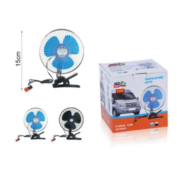 Mini Ανεμιστήρας Αυτοκινήτου 12V 15cm Σε Μπλε Χρώμα ΚΜΤ Tools 2002505