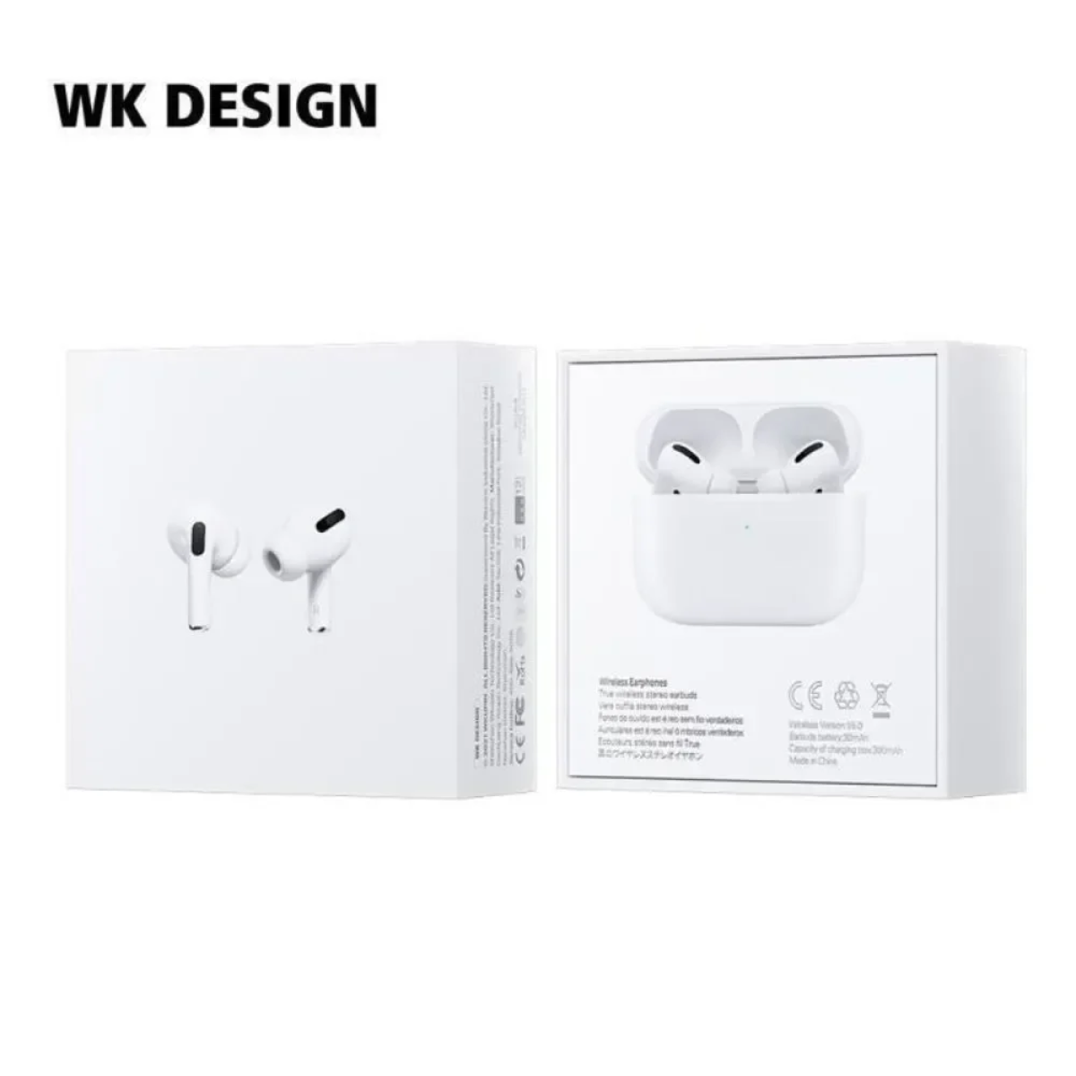 WK V02 In-ear Bluetooth Handsfree Ακουστικά με Θήκη Φόρτισης Λευκά - Photo3