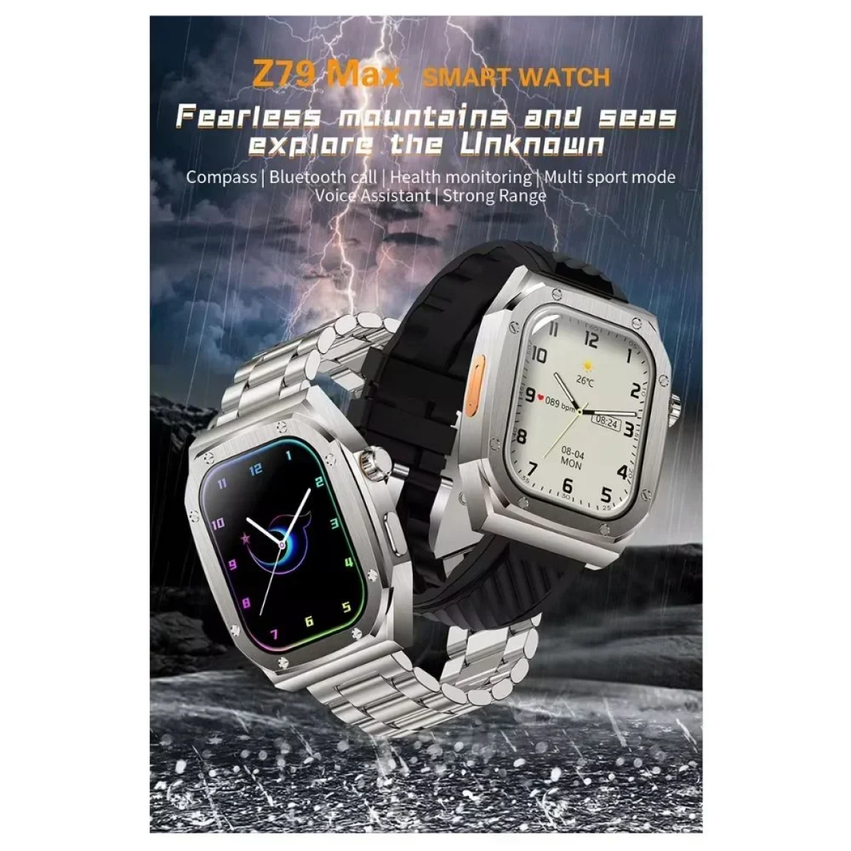 Z79 max smartwatch με Παλμογράφο Ασημί