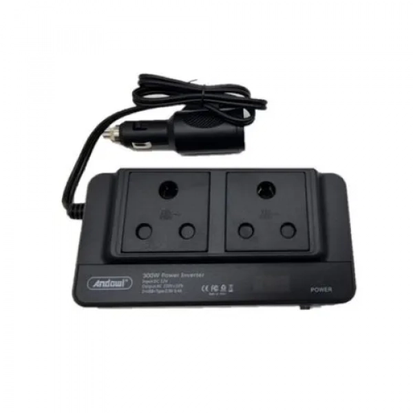 Μετατροπέας Ισχύος Αυτοκινήτου 300W DC 12V σε 220V AC με 4 θύρες φορτιστή USB Q-CC8300
