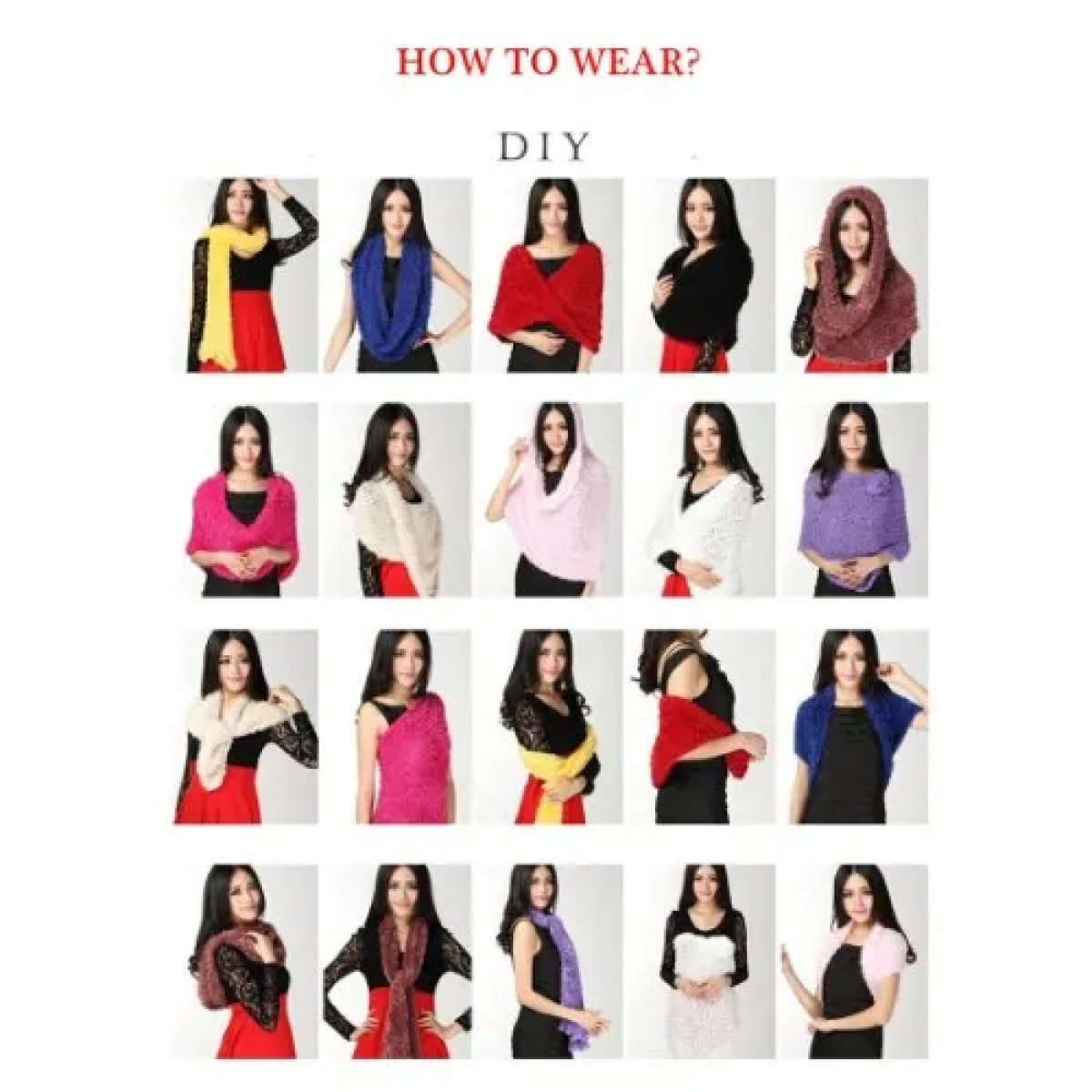 Μαγικό Κασκόλ που φοριέται με 18 τρόπους Magic Scarf - Μαύρο