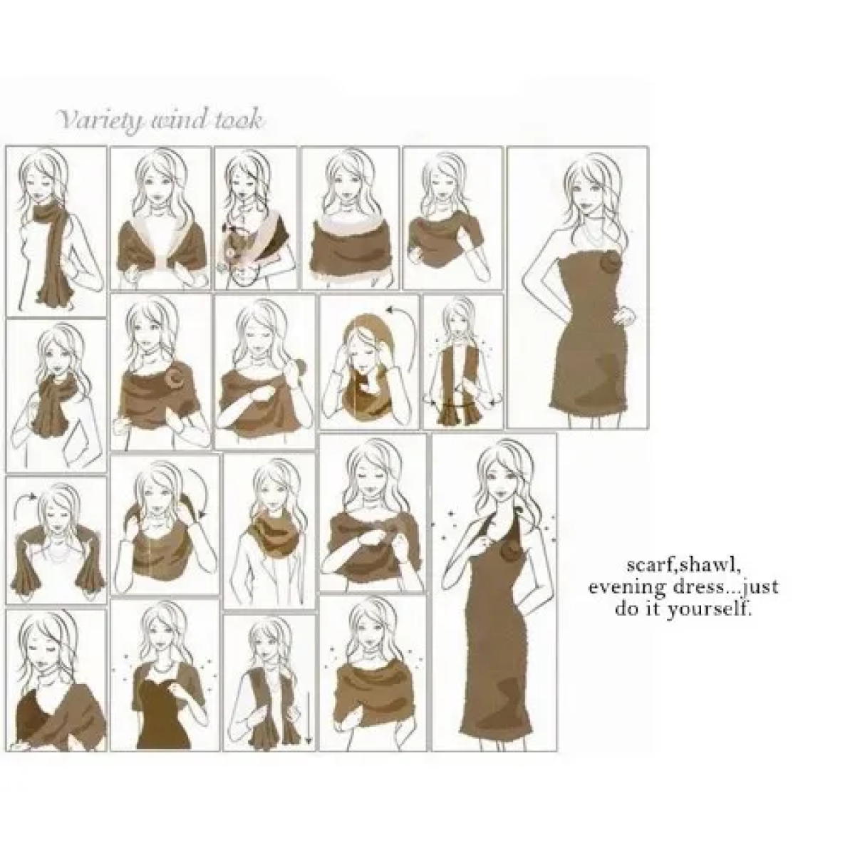 Μαγικό Κασκόλ που φοριέται με 18 τρόπους Magic Scarf - Μαύρο