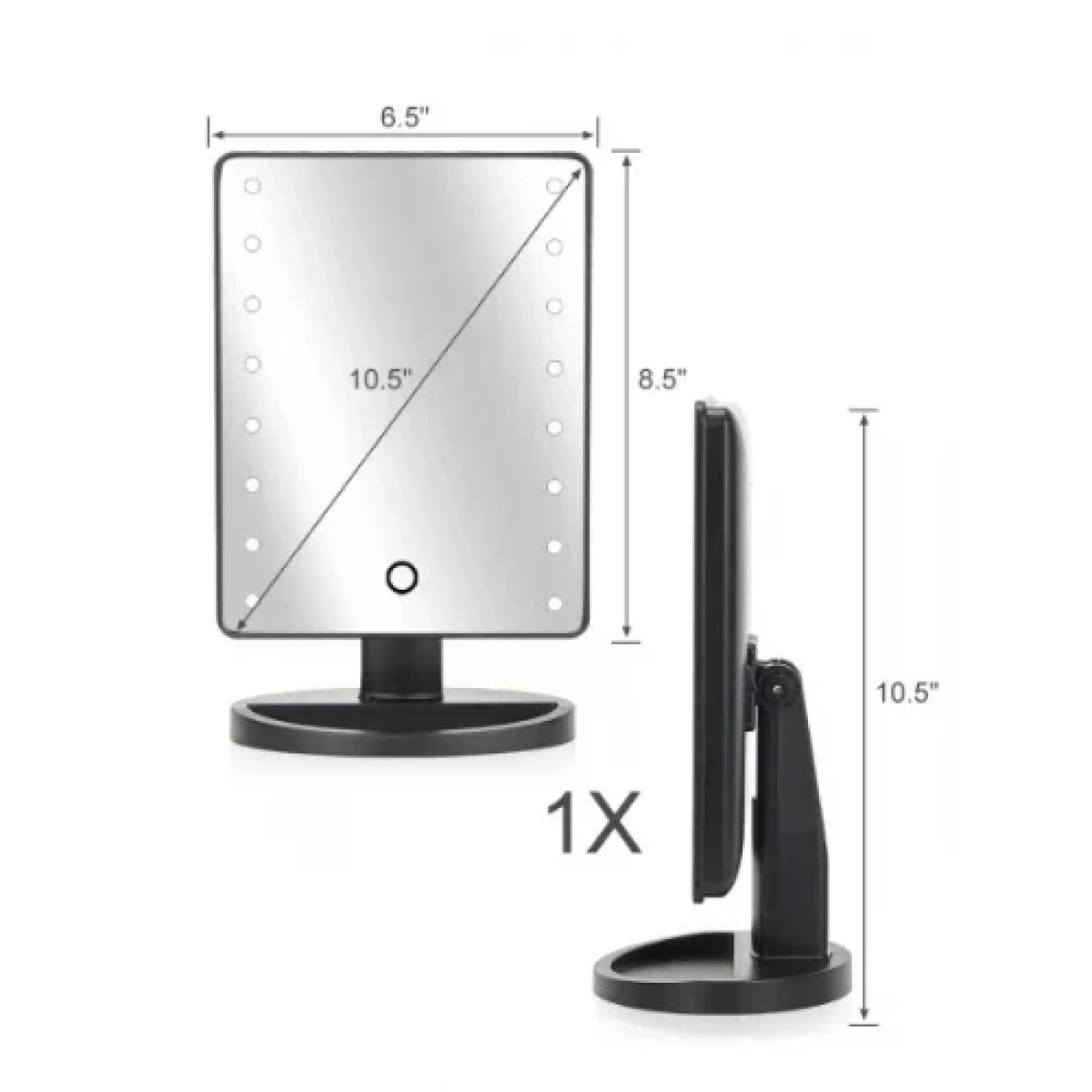 Καθρέφτης Μακιγιάζ Με Led Andowl Q-LM10 Μαύρο