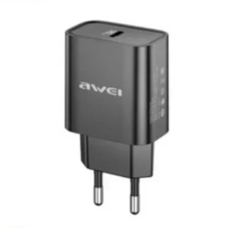 Awei PD61 Γρήγορος Φορτιστής 20W με Θύρα USB-C Μαύρο