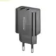 Γρήγορος Φορτιστής PD20W + QC3.0 με Θύρες USB και Type-C Μαύρο Awei PD60