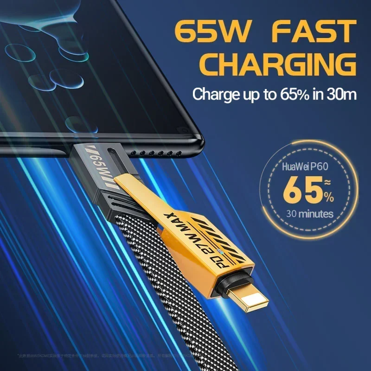 Μετατρέψιμο Καλώδιο Δεδομένων 65W 4 σε 1 USB/USB-C to iPh/Type-C Wekome WDC-25