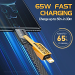 Μετατρέψιμο Καλώδιο Δεδομένων 65W 4 σε 1 USB/USB-C to iPh/Type-C Wekome WDC-25