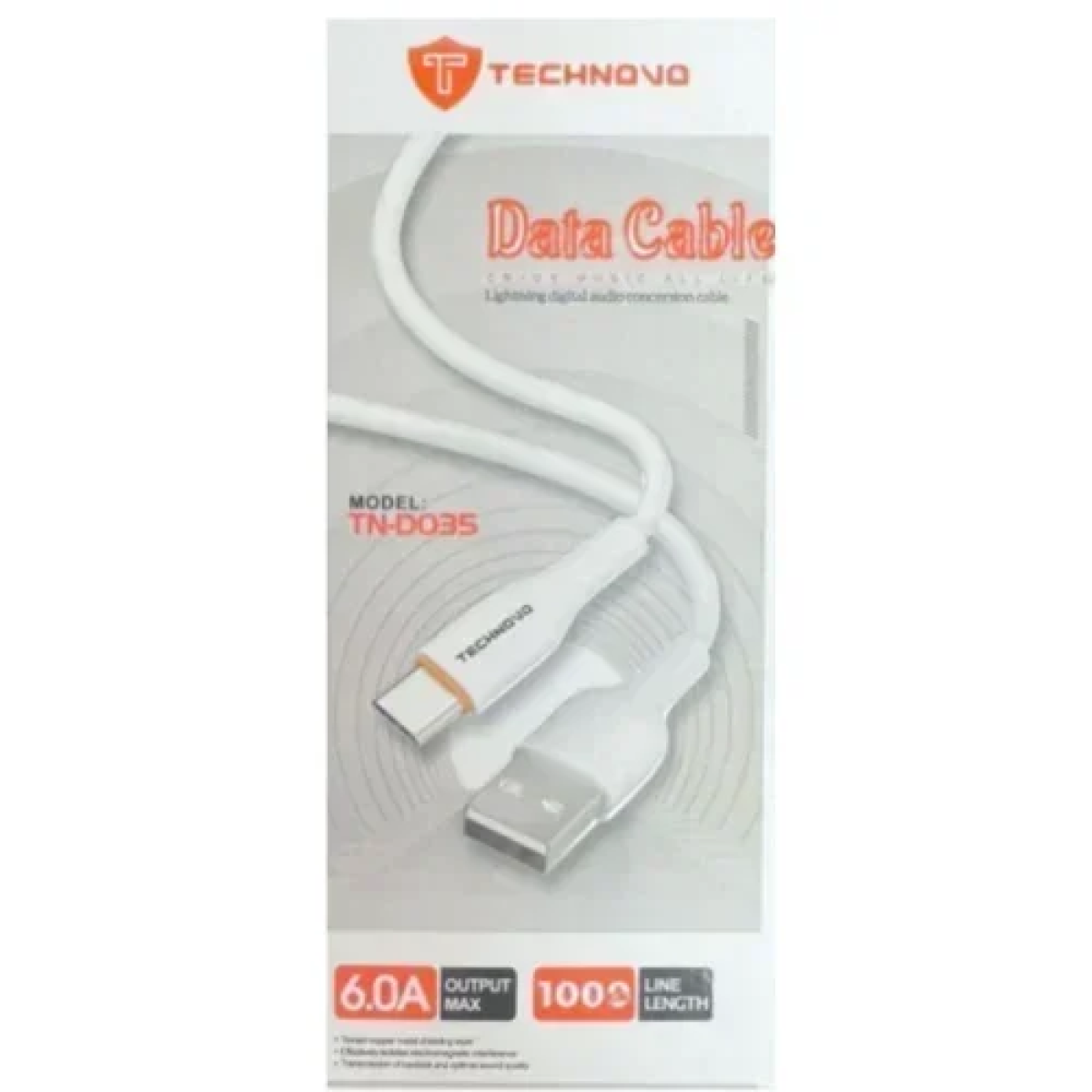 Technovo TN-D035 Καλώδιο USB 2.0 to Lightning 1m - Λευκό
