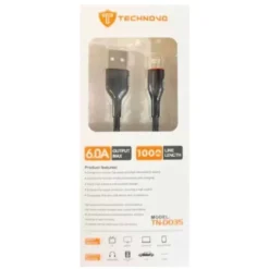 Technovo TN-D035 Καλώδιο USB 2.0 to Lightning 1m - Μαύρο