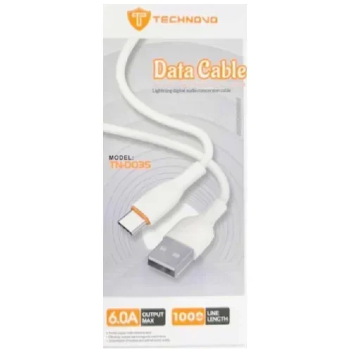 Technovo TN-D035 Καλώδιο USB 2.0 to Lightning 1m - Μαύρο