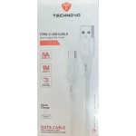 Technovo TN-D041 Καλώδιο USB to Type-C 5Α 1m - Λευκό