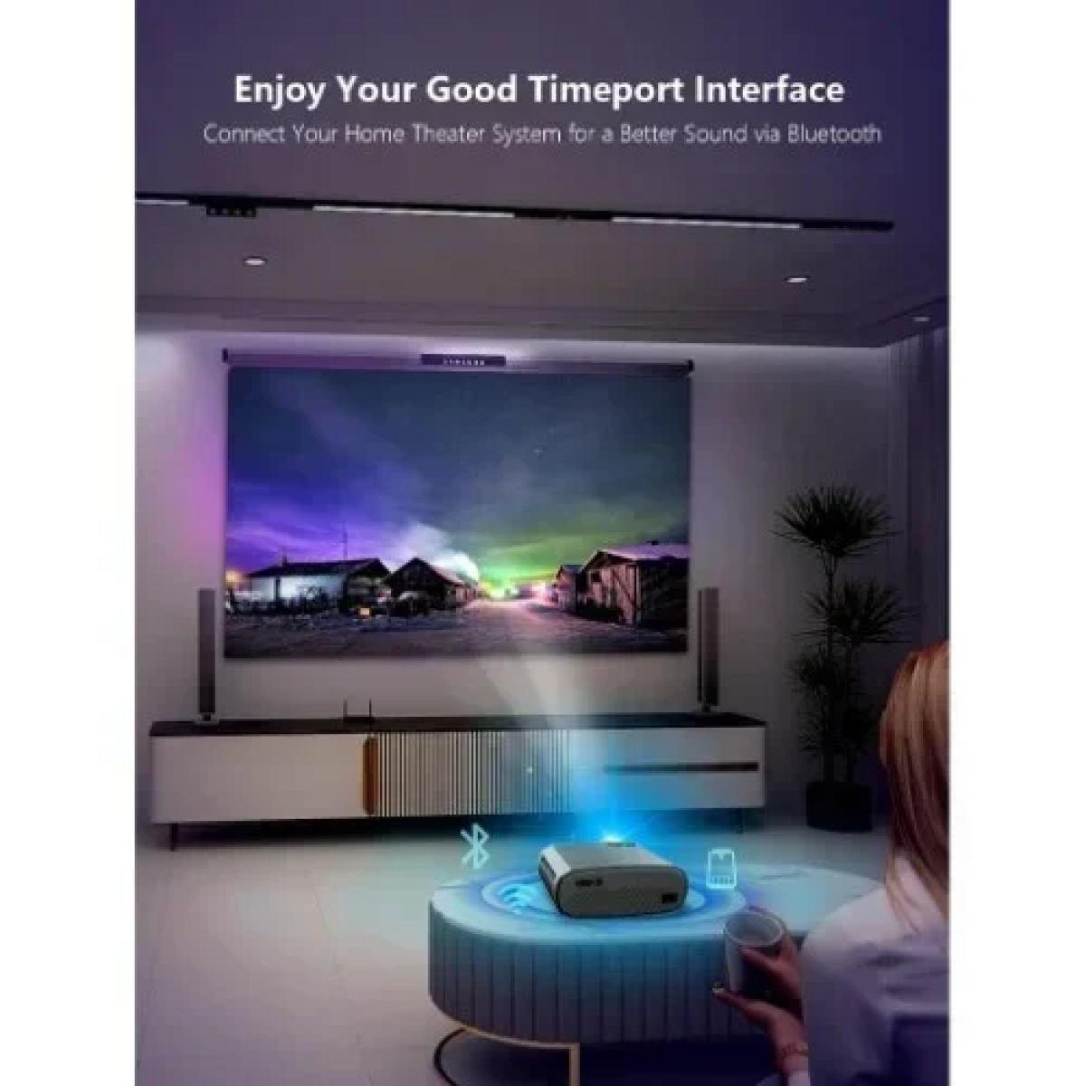 V50 Μίνι Φορητός Προτζέκτορας WiFi 5g 1080p Full Hd 200'' Bluetooth