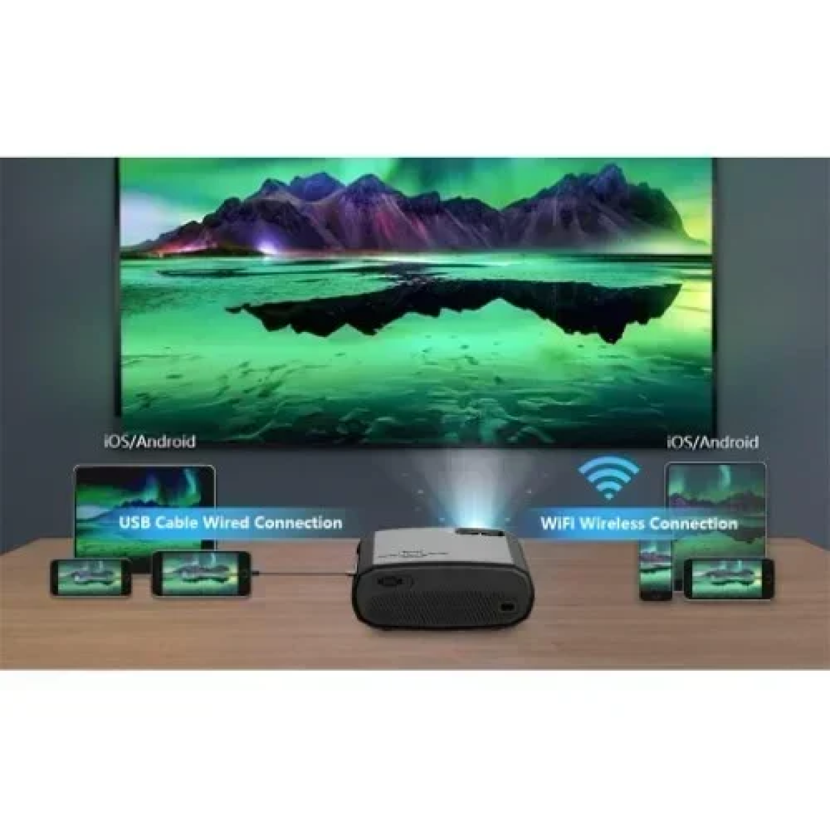 V50 Μίνι Φορητός Προτζέκτορας WiFi 5g 1080p Full Hd 200'' Bluetooth