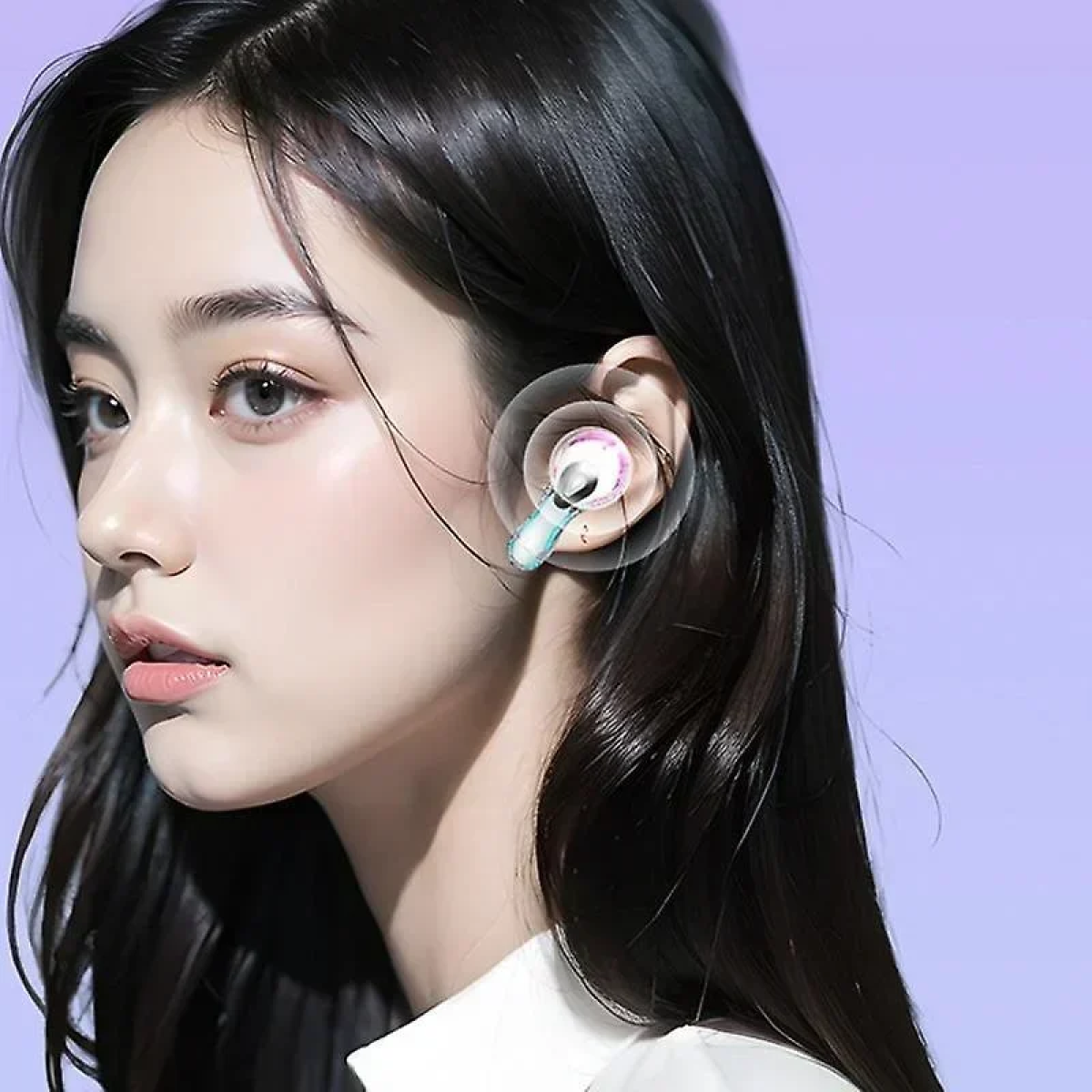 YOURZ TWS Aσύρματα Aκουστικά Bluetooth Gaming Bass BT V5.3 με πολύχρωμο φωτισμό LED & οθόνη - Λευκά