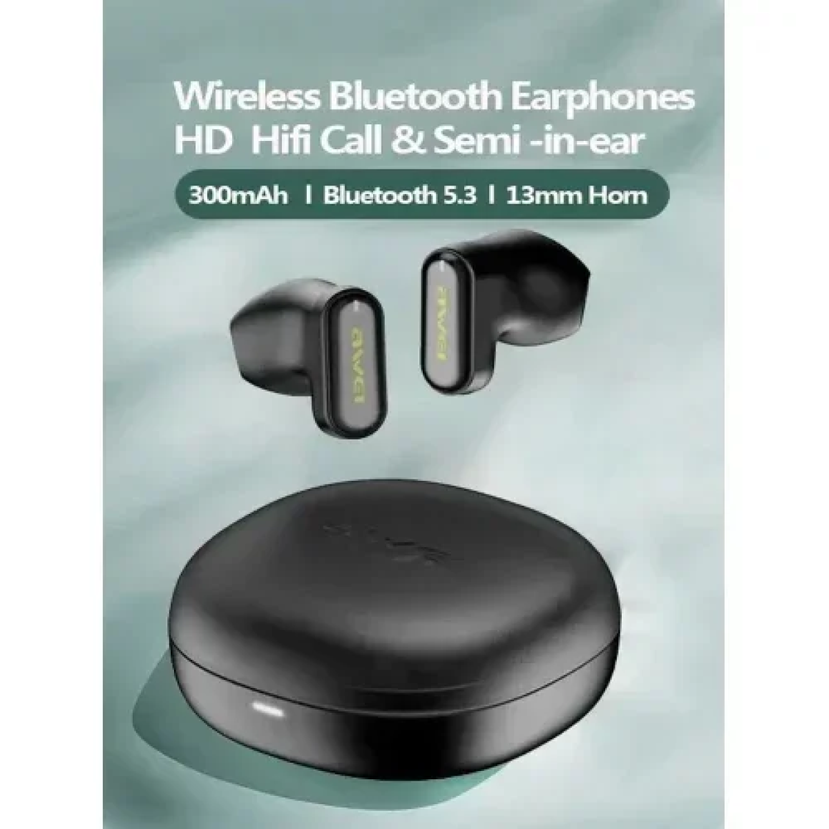 Μίνι Ασύρματα Ακουστικά 300mAh Bluetooth 5.3 Awei T76 Μαύρα