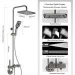 Ρυθμιζόμενη Στήλη Ντουζ με Μπαταρία 80-110cm - Γκρι
