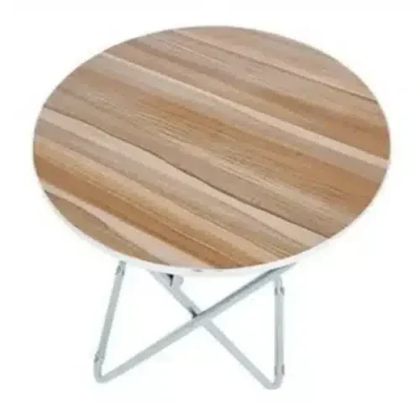 Πτυσσόμενο Στρογγυλό Τραπεζάκι με Σκελετό Αλουμινίου 60x60