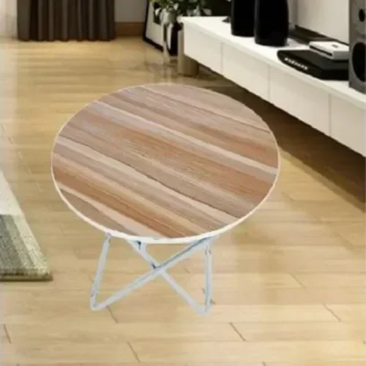 Πτυσσόμενο Στρογγυλό Τραπεζάκι με Σκελετό Αλουμινίου 60x60