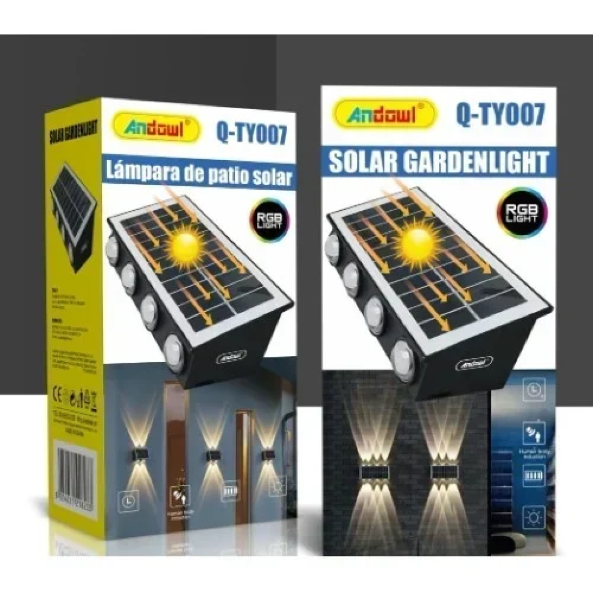 Επιτοίχιο Ηλιακό Φωτιστικό RGB 8LED Andowl Q-TY007