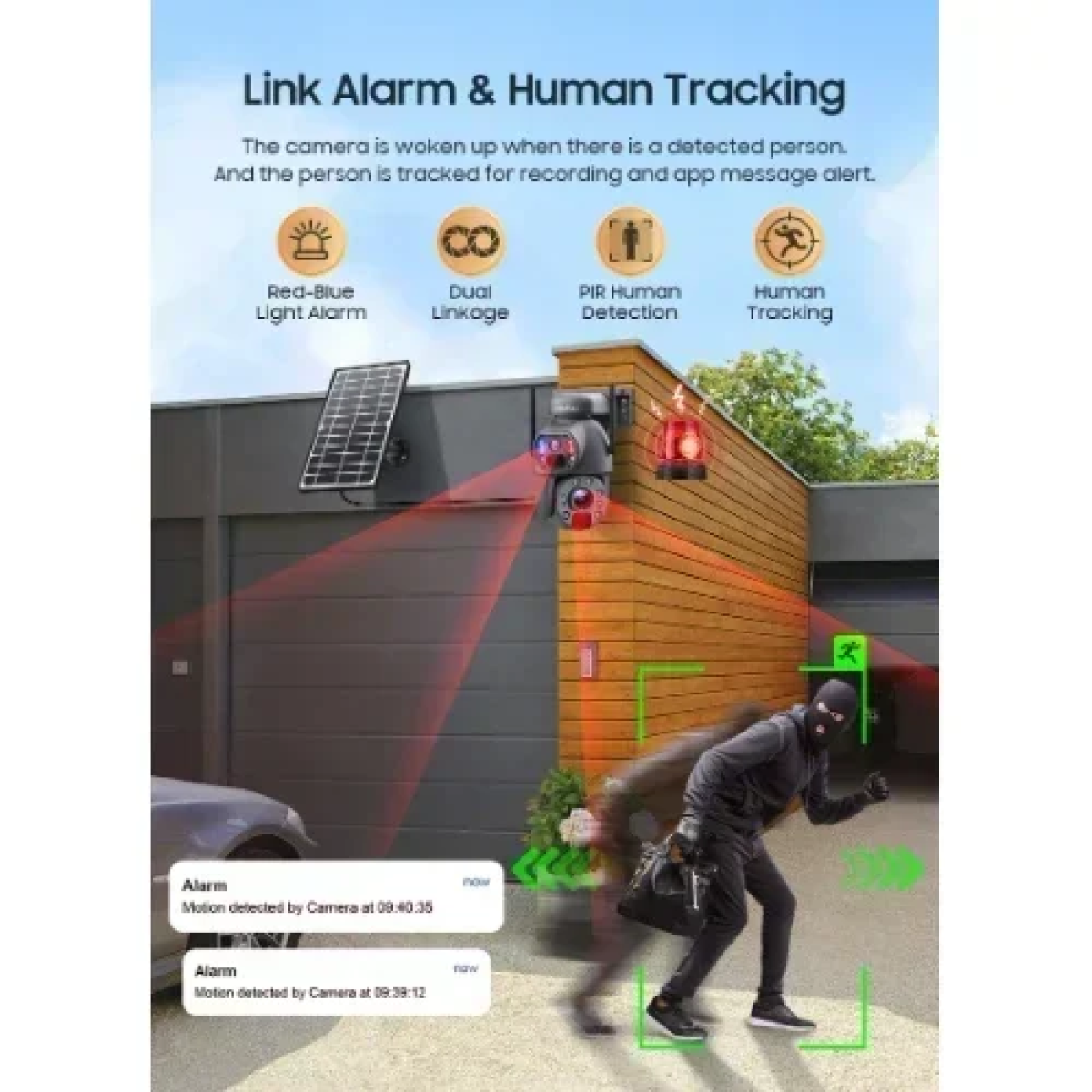 Wifi Κάμερα CCTV Εξωτερικού Χώρου με Ηλιακό Πάνελ Διπλός Φακός 4K HD Αδιάβροχη Andowl F599