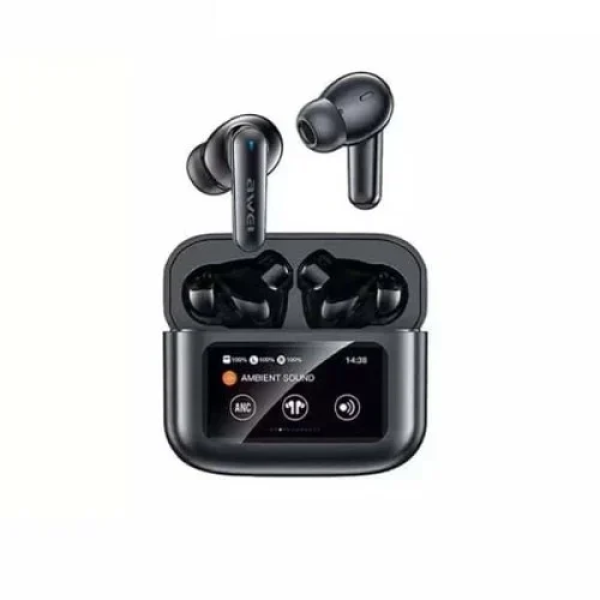 Awei Ασύρματα Ακουστικά Bluetooth V5.4 με LED οθόνη αφής Μαύρα T65 ANC