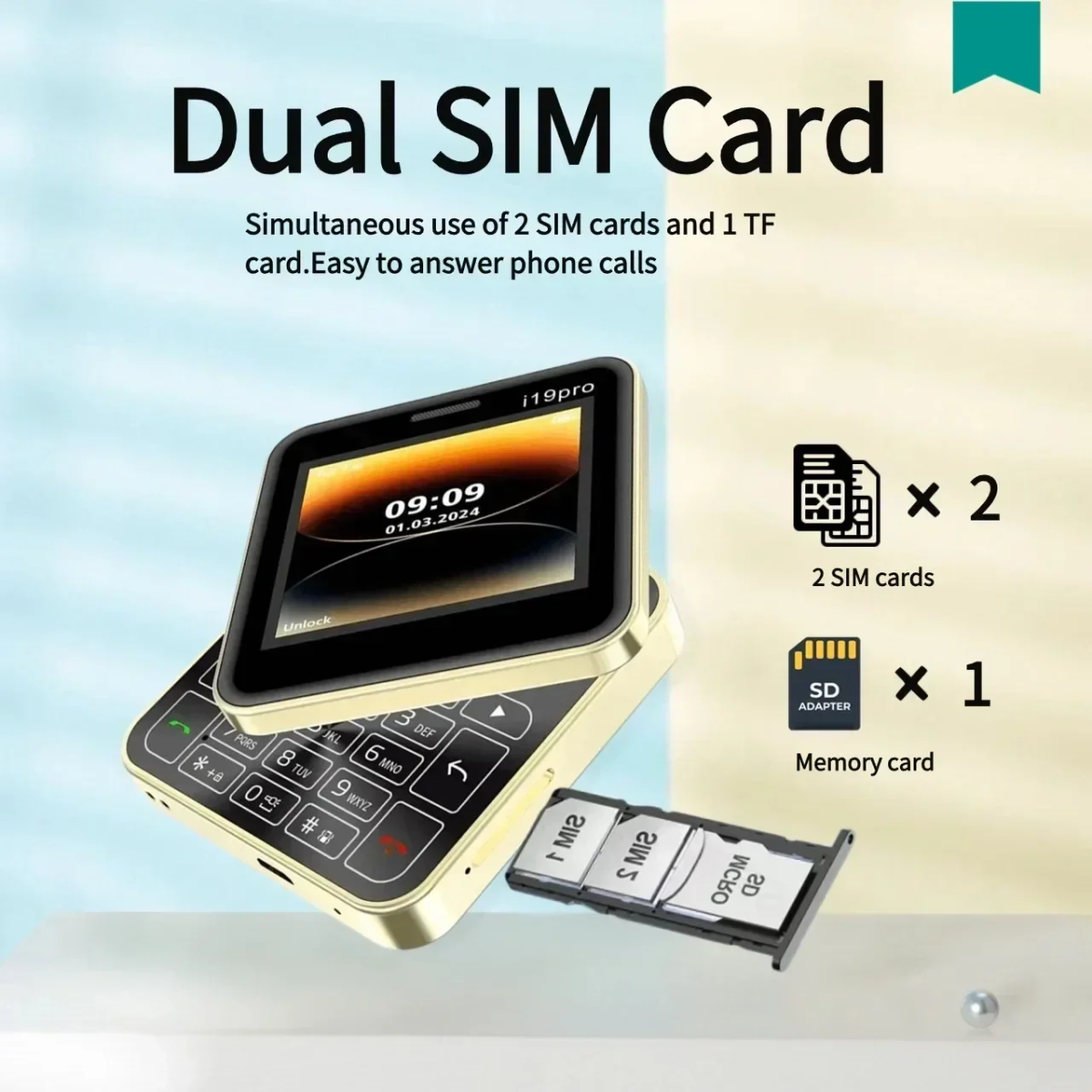 Κινητό τηλέφωνο 2,4" Dual Sim 2G Κάμερα i19 pro Slider