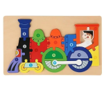 Ανάγλυφο Ξύλινο Παζλ 3D 29.5x18 εκ. Jigsaw Puzzles - Τρένο