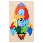 Ανάγλυφο Ξύλινο Παζλ 3D 29.5x18 εκ. Jigsaw Puzzles - Διαστημόπλοιο